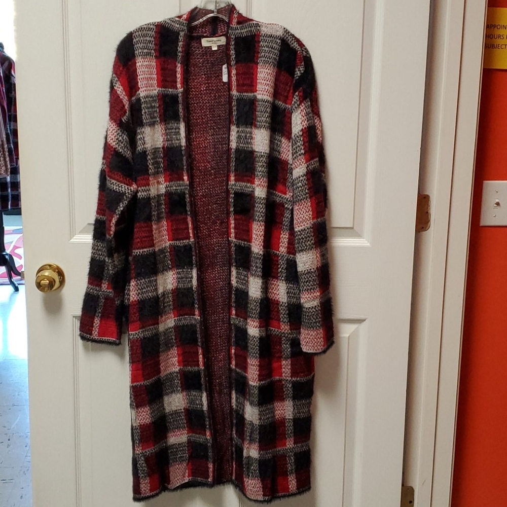 Brand New Boutique Buffalo Plaid Sweater Cardigan